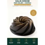 Viracasa Kalın Döküm Kek Kalıbı Burgu Siyah 25 cm Çap Yapışmaz Bundt Pasta Kalıbı - Burgu Siyah — 25 cm