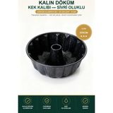 Viracasa Kalın Döküm Kek Kalıbı Sivri Oluklu Siyah 25 cm Çap Yapışmaz Bundt Pasta Kalıbı - Sivri Oluklu Siyah — 25 cm