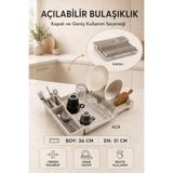 Virela Home Ayarlanabilir Açılır Kapanır Bulaşıklık Çatal Kaşık Bölmeli Genişleyen Tabaklık ve Tezgâh Üstü Kurutmalık