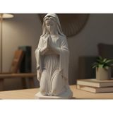 Virgin Mary Statue - Meryem Ana Heykeli Dekoratif Biblo - Dini Ev Dekoru ve Manevi Hediye - Klasik Mermer Görünümlü Meryem Ana Figürü - Katolik ve Hristiyan Sanat Eseri Heykel