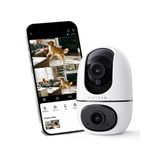 virtavo XD1 Kapalı Güvenlik Kamerası, Çift Lensli ve Bölünmüş Görünüm, 360 ° PTZ Bebek Monitörü ve Evcil Hayvan Kamerası, Hareket İzleme, 2 Yönlü Ses, Gece Görüşü, Bulut/SD Depolama, Telefon