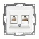 Visage Data + Nümeris Telefon Prizi (RJ45 Cat5E + Cat3), Beyaz (Mekanizma + TuşKapak)