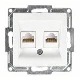 Visage İkili Data Prizi 2 X Rj45 Cat6 , Beyaz Mekanizma + Tuşkapak