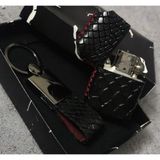 Visale Store % 100 Deri Kişiye Özel Hediyelik Anahtarlık Benzinli Çakmak Set - Siyah