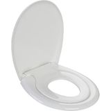 Visam Leylak Çocuklar için Yavaş Kapanan Klozet Kapağı - Standart Boyut, Termoplast, Beyaz, Modern Tasarım