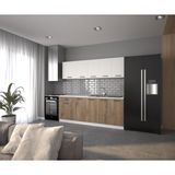 Visas Concept 220 cm Ege Hazır Mutfak Dolabı Beyaz ve Atlantik Çam Modern Tasarım ve Geniş Depolama