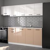 Visas Concept 240 cm Güneş Hazır High-Gloss Tezgah Dahil Mutfak Dolabı