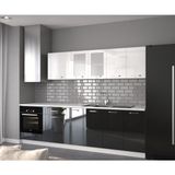 Visas Concept 280 Cm Hıgh Gloss Kapak- Beyaz-Siyah- Zümrüt Hazır Mutfak Dolabı - Demonte