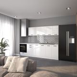 Visas Concept 280 CM Zambak Hazır High-Gloss Tezgah Dahil Mutfak Dolabı
