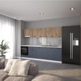 Visas Concept 280Cm Alya Hazır Mutfak Dolabı Ankastre Ve Aspiratör Modüllü Atlantik Çam Ve Antrasit (Tezgah Dahil)