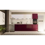Visas Concept 320 cm Didem Hazır Mutfak Dolabı Parlak Beyaz ve Mürdüm MDF Lam Malzeme ile Modern Tasarım