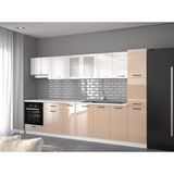 Visas Concept 320 Cm Hıgh Gloss Kapak Cappuccino- Aycan Hazır Mutfak Dolabı- Kiler Modüllü - Demonte