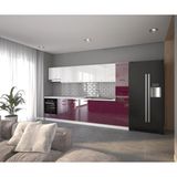 Visas Concept 320 Cm Hıgh Gloss Kapak Mürdüm- Elif Hazır Mutfak Dolabı- Kiler Modüllü - Demonte