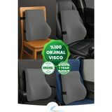 Visco Bel Yastığı Sırt Minderi Ortopedik Bel Minderi Ortopedik Sırt Yastığı %100 Visco Destek Minder - 53 x 37 cm - Gri