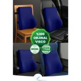 Visco Bel Yastığı Sırt Minderi Ortopedik Bel Minderi Ortopedik Sırt Yastığı %100 Visco Destek Minder - 53 x 37 cm - Lacivert