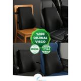 Visco Bel Yastığı Sırt Minderi Ortopedik Bel Minderi Ortopedik Sırt Yastığı %100 Visco Destek Minder - 53 x 37 cm - Siyah