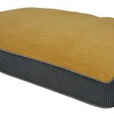Visco Dolgulu Çift Taraflı Ve Fermuarlı Yıkanabilir Köpek Yatağı-LARGE(70x80x10cm)(hardal+siyah)