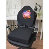 Visco Gamer Oyuncu Bel Yastığı ve Kare Oturma Minderi 2'li Set Siyah Never Give Up