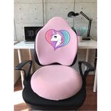 Visco Gamer Oyuncu Bel Yastığı ve Yuvarlak Oturma Minderi 2'li Set Pembe Unicorn