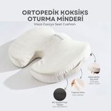 Visco Ortopedik, Kaydırmaz Tabanlı, Ofis, Araba, Koksiks Oturma Minderi, 45X34X7CM - 45 x 34 x 7 cm - Bej