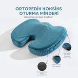 Visco Ortopedik, Kaydırmaz Tabanlı, Ofis, Araba, Koksiks Oturma Minderi, 45X34X7CM - 45 x 34 x 7 cm - Petrol