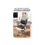 Visco Ortopedik Oturma ve Bel Destek Minderi Seti, Sırt Yastığı ve Koksiks Minderi - Gri - 35 x 45 cm