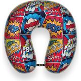Visco Ortopedik Seyahat Yastığı- Boyun Yastığı- 30*30*10 cm - % 100 Visco Iç Dolgu - Karikatür Desen - 30 x 30 cm - Çok Renkli