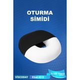 Visco Oturma Simidi Ortopedik, 43 x 43 x 9, D Model - Gri - 43 x 43 cm