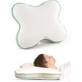 Visco Planet Kelebek Ortopedik Boyun Yastığı | Memory Foam | Tencel Kılıf | 51X44X12.5 cm - 55 x 45 cm - Beyaz
