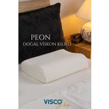 visco sleep Ortopedik Visco Çocuk Yastığı Küçük Boyun Destekli Yastık Peon Doğal Viskon Kılıflı 45x30x10-7 cm