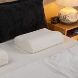 Visco Sleep Ortopedik Yastık Peon Boyun Destekli Visco Yastık Viskon Kılıflı Küçük Ergonomik 45 x 30 x 10-7 cm - 45 x 30 x 10 cm - Krem