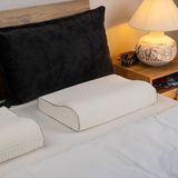 Visco Sleep Ortopedik Yastık Visco Yastık Aylona Boyun Destekli Yastık Doğal Viskon Kılıflı Yastık 55 x 35 x 11-7 cm - 55 x 35 cm - Beyaz