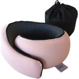 Visco Sleep Seyahat Yastığı Ortopedik Visco Spiral Pembe Renk Seyahat Yastığı 32X25X14 cm