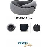 Visco Sleep Seyahat Yastığı Ortopedik Visco Spiral Seyahat Yastığı 32X25X14 cm - Gri