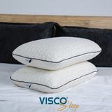 Visco Sleep Visco Yastık Ergonomik Yastık Risus Doğal Keten Kılıflı Yastık 60x40x15 cm - 60 x 40 x 15 cm - Krem