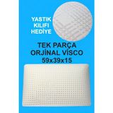 Visco Yastık Hava Kanallı Ortopedik Boyun Destekli Hafızalı Sünger | Rahat Uyku ve Maksimum Konfor - 59 x 39 cm - Beyaz