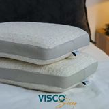 Visco Yastık Klasik Yüksek Yastık Ergonomik Yastık Fiore Doğal Keten Kılıflı Yastık 65X40x14 Cm