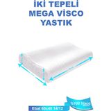 Viscoday Mega Boy Ortopetik Yastık Boyun Fıtığı Boyun Düzleşmesi Için Yastık 60X40X14/12CM - 40 x 60 cm - Beyaz