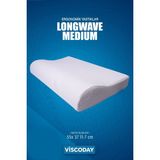 Viscoday Visco Boyun Yastığı Boyun Destekleyici Visco Yastık Ortopedik Boyun Yastığı Ergonomik Yastık - 55 x 37 cm - Beyaz