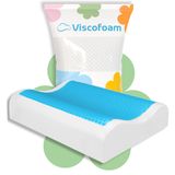 Viscofoam Anatolia Yüksek Terletmeyen Boyun Destekli Ortopedik Yastık Jelli Visco Yastık - 60x40x14-12cm