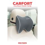 Viscofoam Carfort Büyük Visco Araç Boyun Yastığı – Ortopedik Oto Koltuk Boyun Desteği - Araç Yastığı - Gri | Ergo Travel