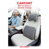 Viscofoam Carfort Büyük Visco Araç Boyun Yastığı – Visco Araç Bel Yastığı Takım - Araç Yastığı - Gri | Ergo Travel