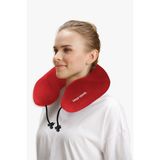 Viscofoam Comfy Ortopedik Seyahat Yastığı Visco Boyun Destekli Seyahat Yastığı - Kırmızı | Ergo Travel - Bordo - 28 x 30 cm
