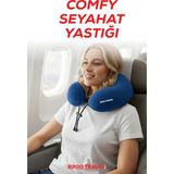 Viscofoam Comfy Ortopedik Seyahat Yastığı Visco Boyun Destekli Seyahat Yastığı - Mavi | Ergo Travel - 28 x 30 cm