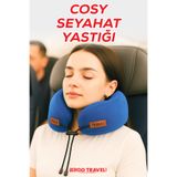 Viscofoam Cosy Ortopedik Seyahat Yastığı Visco Boyun Destekli Seyahat Yastığı - Mavi | Ergo Travel