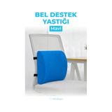 Viscofoam Ortopedik Bel Yastığı Ofis Sandalye Araç Koltuk Bel Destek Yastığı Visco Bel Yastığı Saks Mavisi dummy-6766688-429