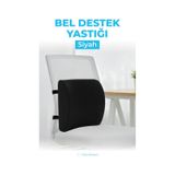 Viscofoam Ortopedik Bel Yastığı Ofis Sandalye Araç Koltuk Bel Destek Yastığı Visco Bel Yastığı Siyah siyah
