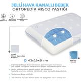 Viscofoam Terletmeyen Hava Kanallı Ortopedik Bebek Yastığı Jelli Hava Kanallı Visco Bebek Yastığı