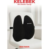 Viscofoam Ultralüks Ortopedik Bel Yastığı Ergonomik Bel Destek Minderi Ofis & Araç Uyumlu - Siyah siyah