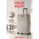 Viscofoam Valiz Bavul Koruma Kılıfı Kadife Kılıf Orta boy - Gri Ergo Travel